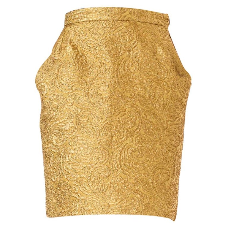saint laurent gold skirt