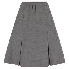 1980er Jahre Yves Saint Laurent Marineblauer Mini-Skirt mit Hahnentrittmuster
