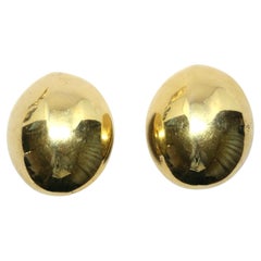 1980's YVES SAINT LAURENT organic shaped earrings in gilt metal