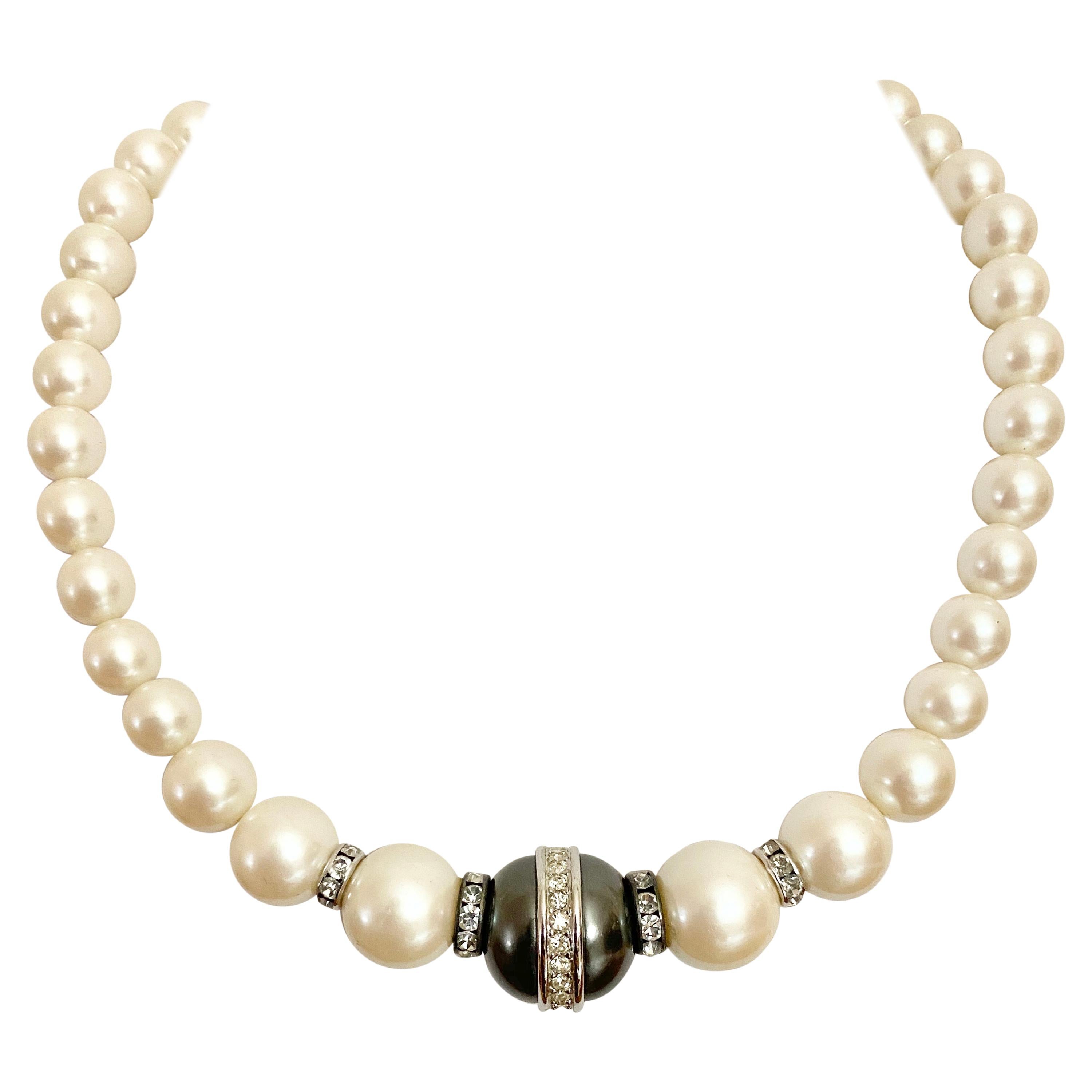 1980s Yves Saint Laurent Pearl Necklace