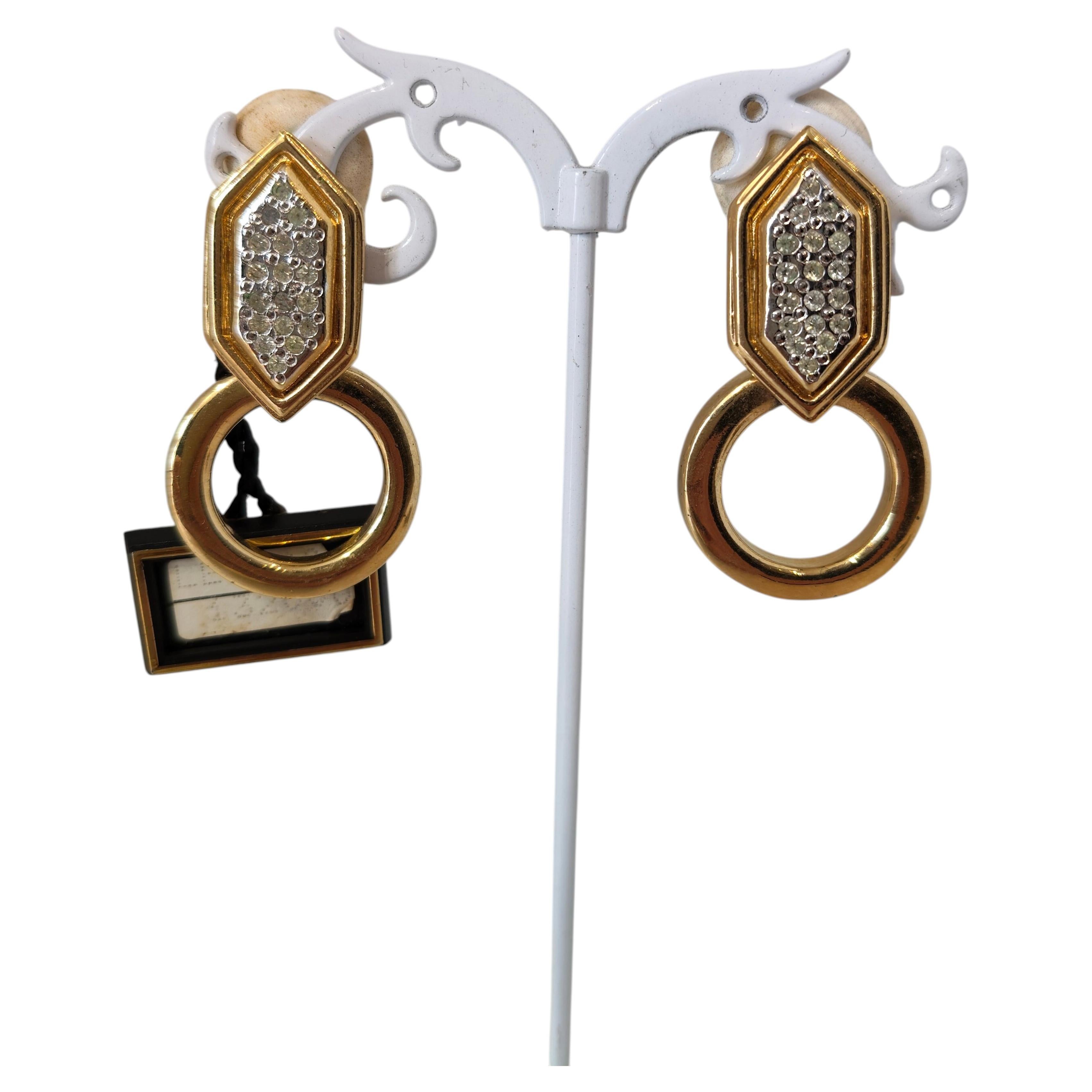 Yves Saint Laurent 1980s Vintage Clip-On Ohrringe mit Kristallen