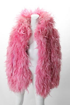 1980s Yves Saint Laurent Pink Feather Jacket