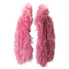 Vintage 1980s Yves Saint Laurent Pink Feather Jacket 