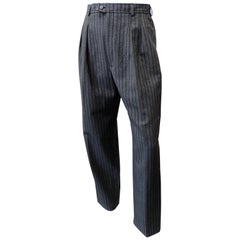 Yves Saint Laurent 1980s Pinstripe Wool Trousers 