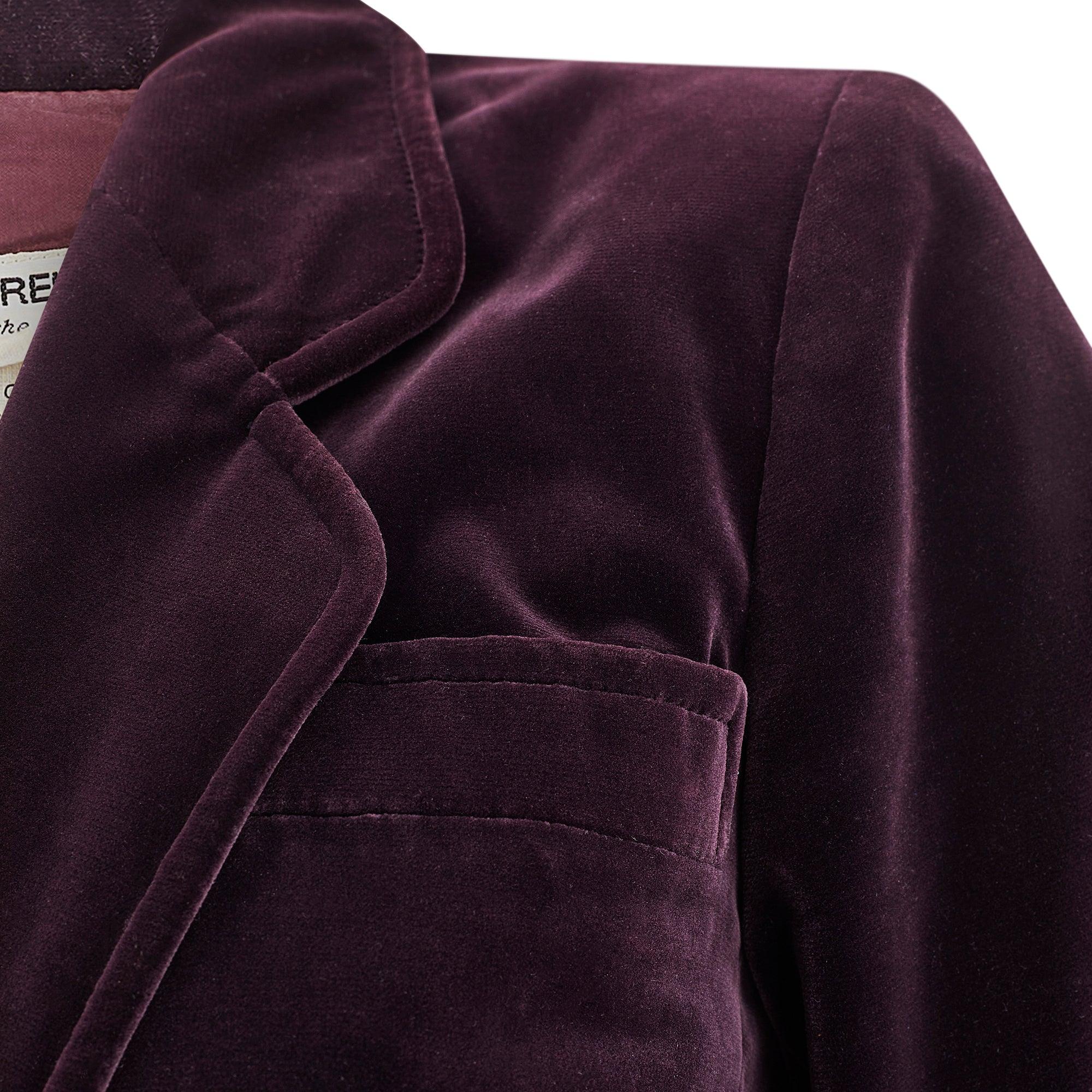 1980s Yves Saint Laurent Plum Velvet Jacket In Excellent Condition For Sale In London, GB