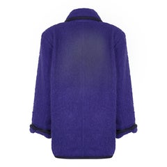 1980s Yves Saint Laurent Purple Wool Boyfriend Jacket