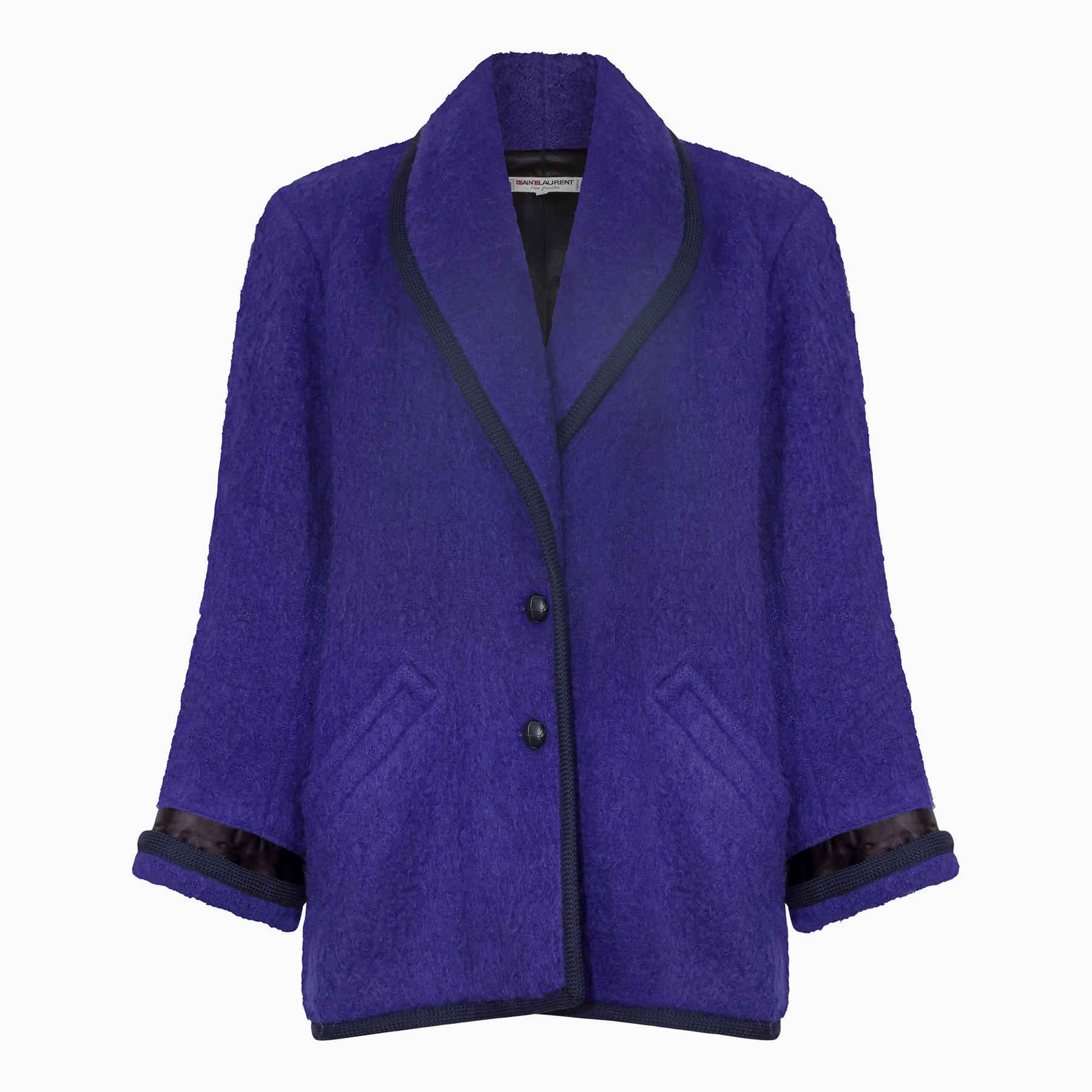 1980s Yves Saint Laurent Purple Wool Boyfriend Jacket