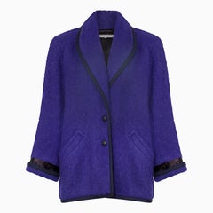 1980s Yves Saint Laurent Purple Wool Boyfriend Jacket