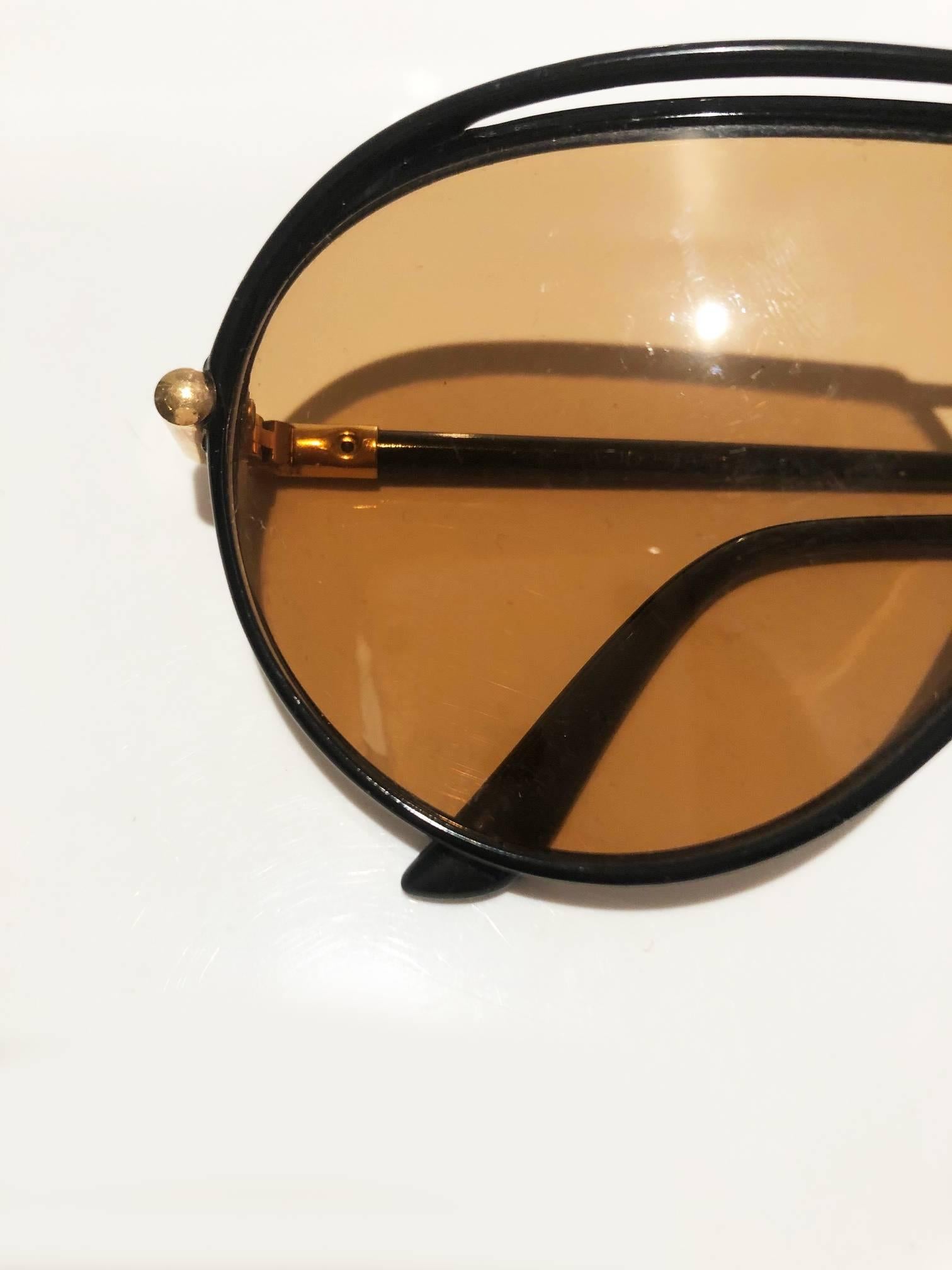 1980s Yves Saint Laurent Red injected aviator sunglasses 1