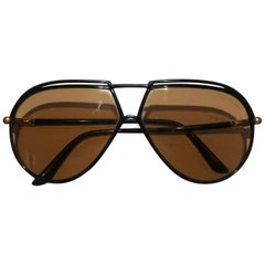 1980s Yves Saint Laurent Red injected aviator sunglasses 