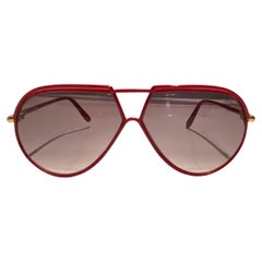 1980s Yves Saint Laurent Red Teardrop Sunglasses