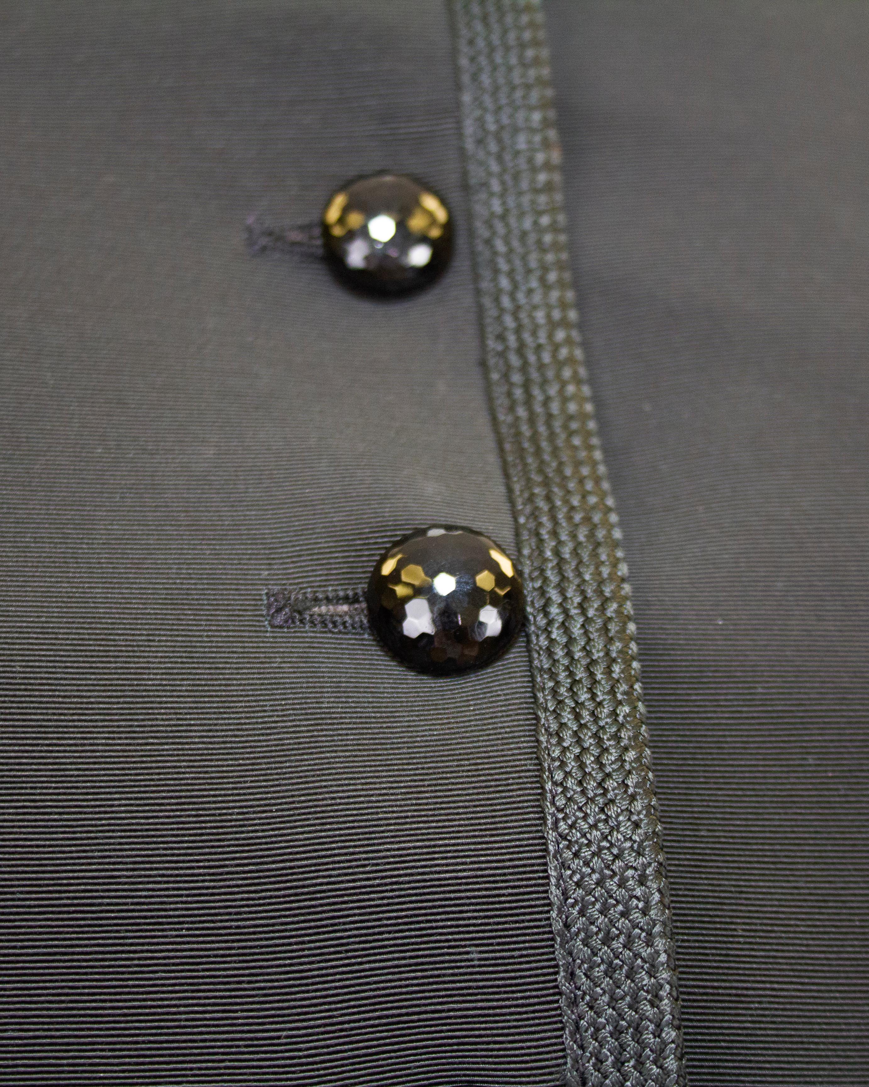 Women's 1980s Yves Saint Laurent Rive Gauche Black Cordé Cropped Jacket For Sale
