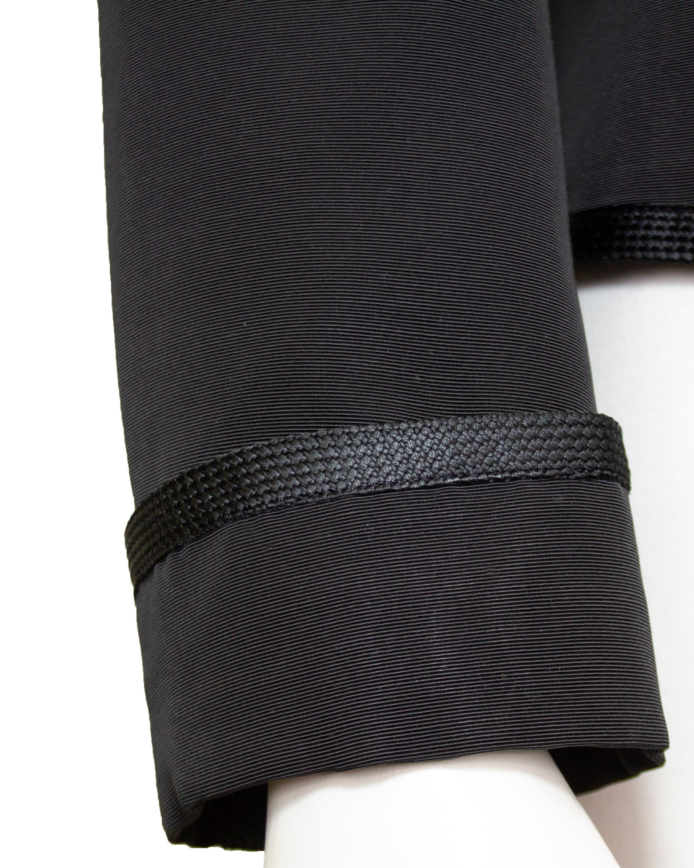 1980s Yves Saint Laurent Rive Gauche Black Cordé Cropped Jacket For Sale 1