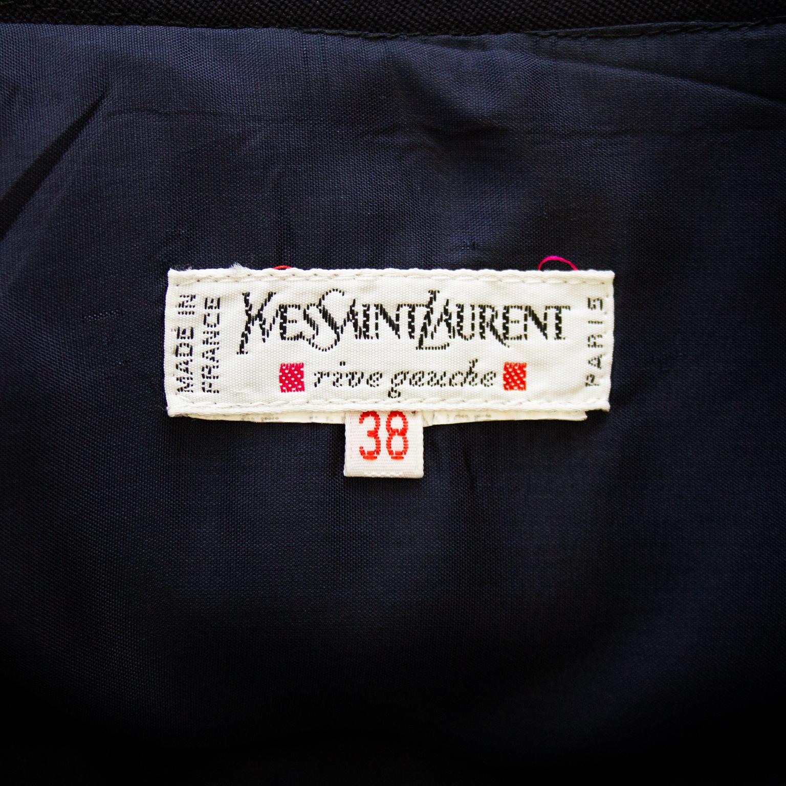 1980s Yves Saint Laurent Rive Gauche Black Skirt Suit  For Sale 2