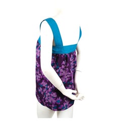 1980's YVES SAINT LAURENT rive gauche cotton floral printed top
