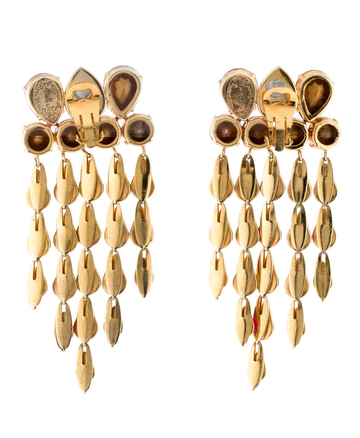 1980s Yves Saint Laurent Rive Gauche Crystal Dangle Earrings In Excellent Condition In Austin, TX