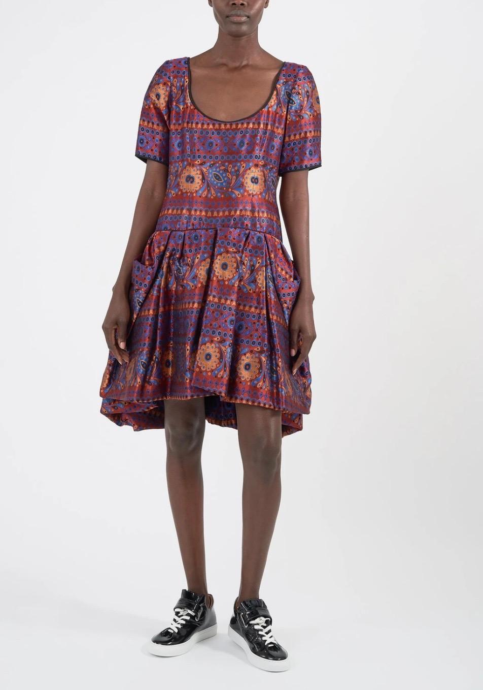 Black 1980s Yves Saint Laurent Rive Gauche Embroidered Dress