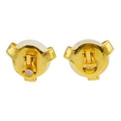 Boucles d'oreilles Yves Saint Laurent Rive Gauche en verre et or des années 1980