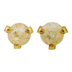 Pendientes Yves Saint Laurent Rive Gauche de cristal y oro de los años 80
