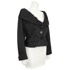 1980's Yves Saint Laurent Rive Gauche Jacket With Ruched Collar