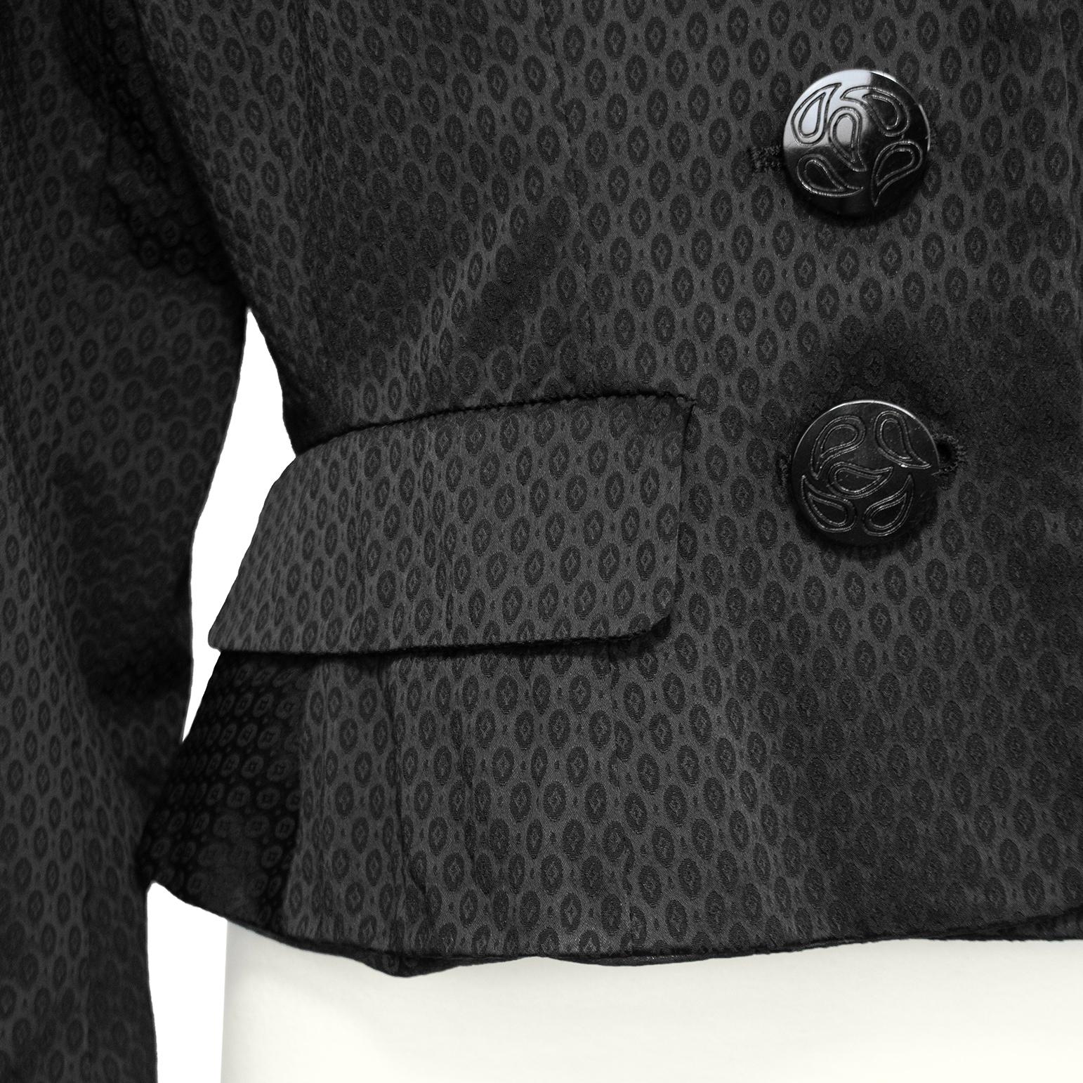 De las mujeres Chaqueta Yves Saint Laurent Rive Gauche de los años 80 con cuello fruncido en venta