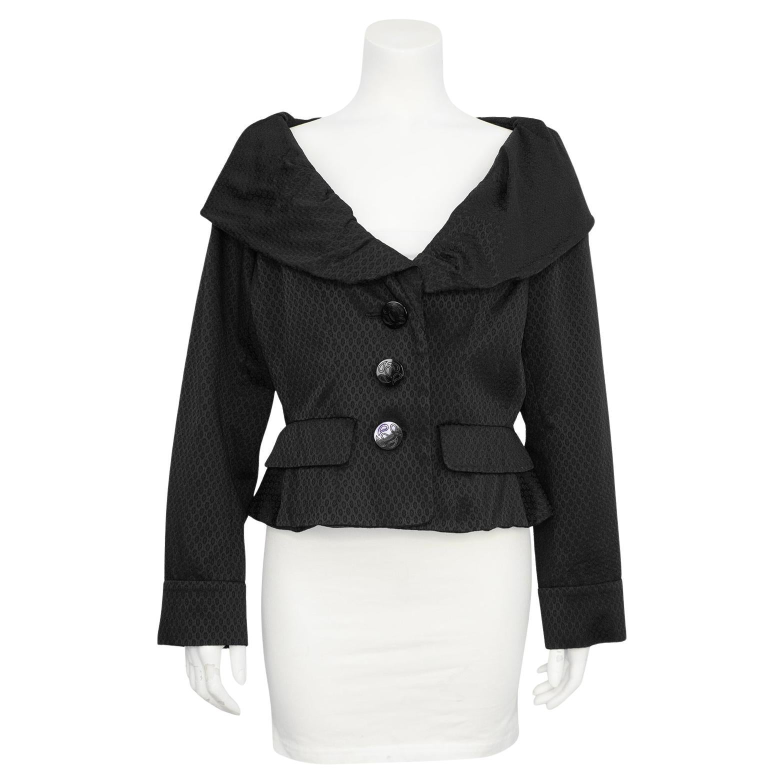 1980er Jahre Yves Saint Laurent Rive Gauche Jacke mit gerafftem Kragen