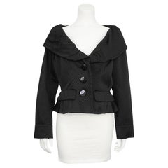 1980's Yves Saint Laurent Rive Gauche Jacket With Ruched Collar