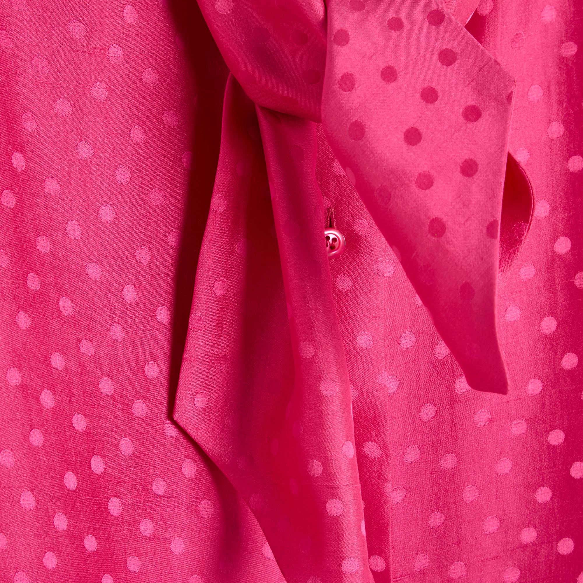 da uomo o donna Yves Saint Laurent Rive Gauche YSL Top FR38 Rosa Seta Dot Dot Dot Camicetta M. I. in vendita