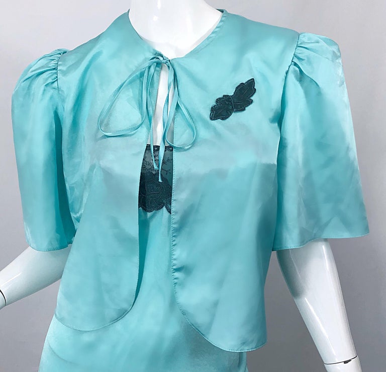 1980s Yves Saint Laurent Robins Egg Blue Vintage 80s