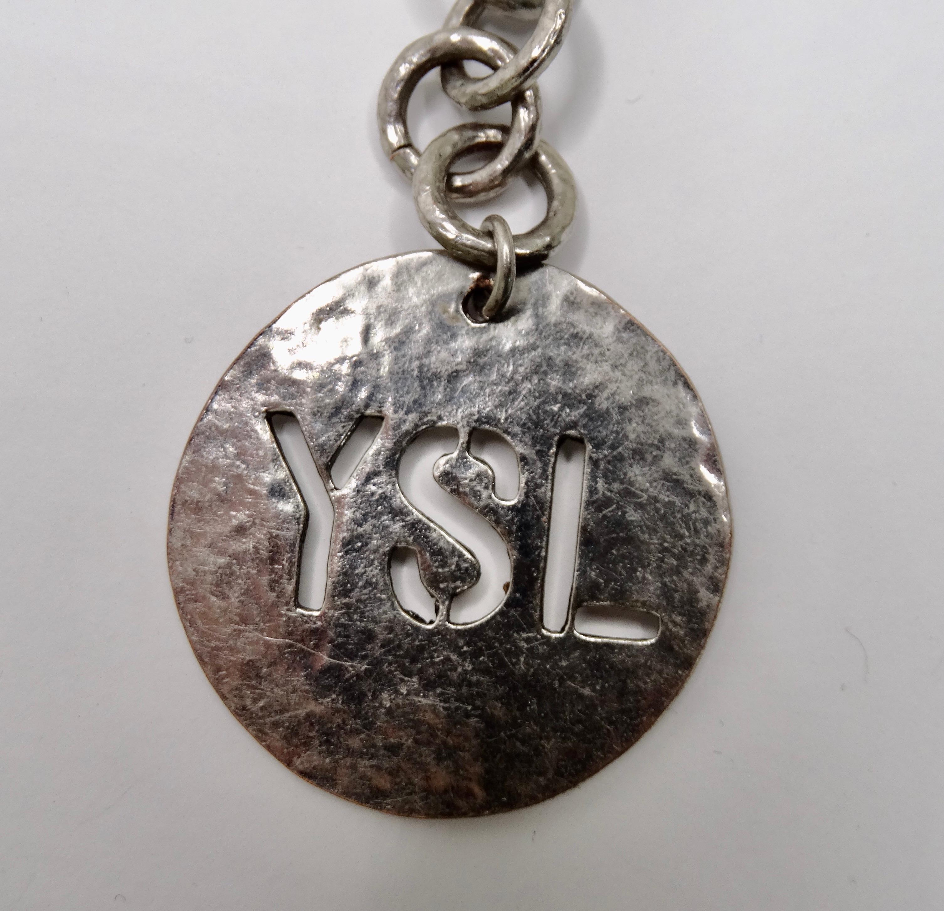 1980's Yves Saint Laurent Sea Glass Necklace For Sale 2