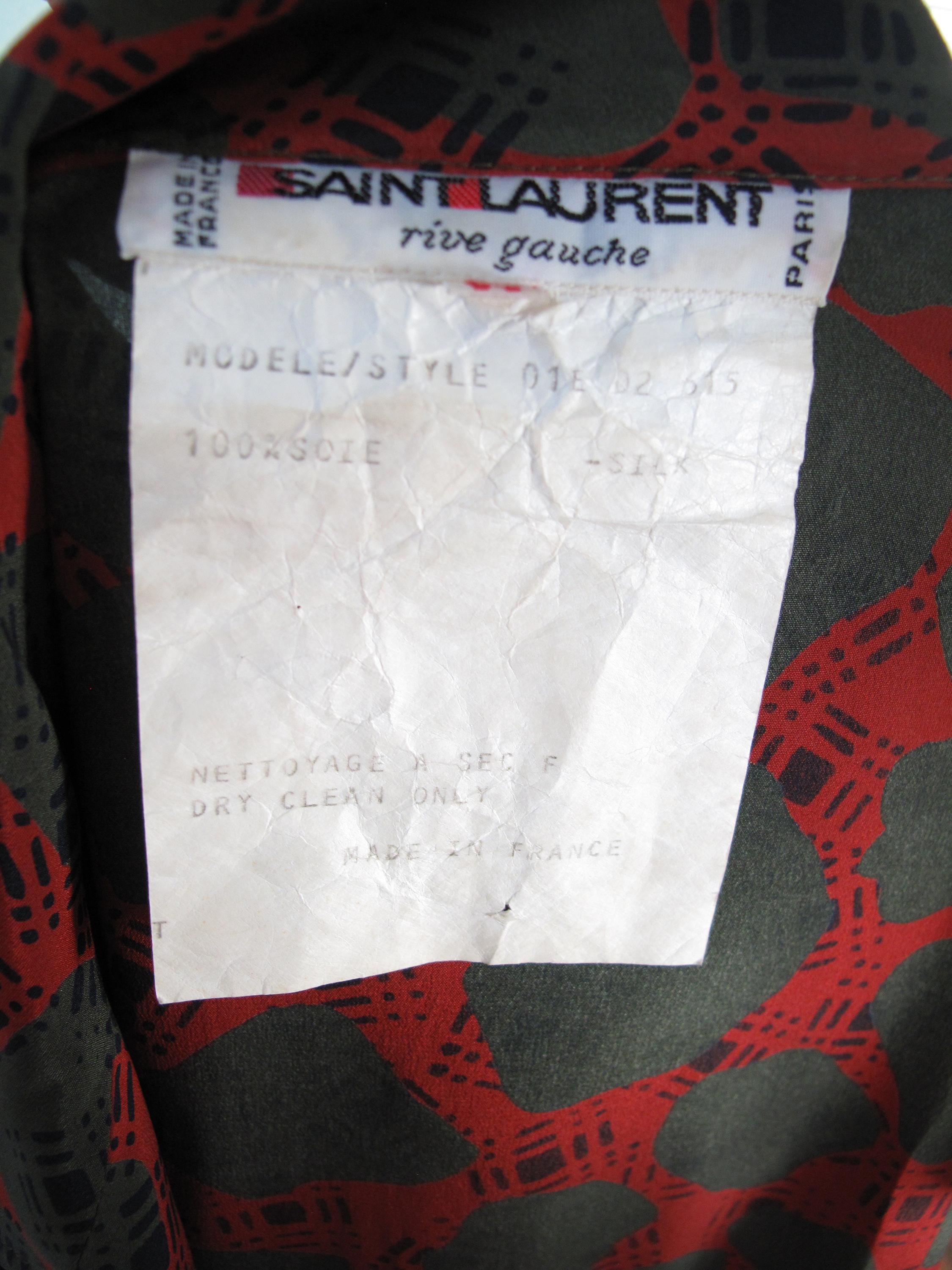 1980s Yves Saint Laurent silk 