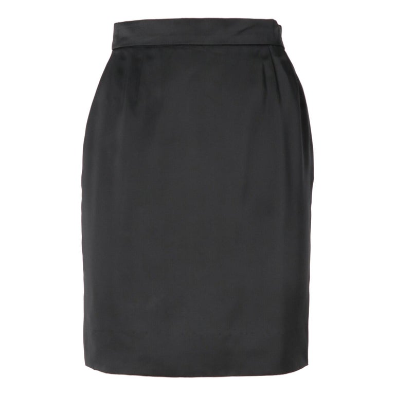 1980s Yves Saint Laurent Silk Skirt For Sale at 1stDibs
