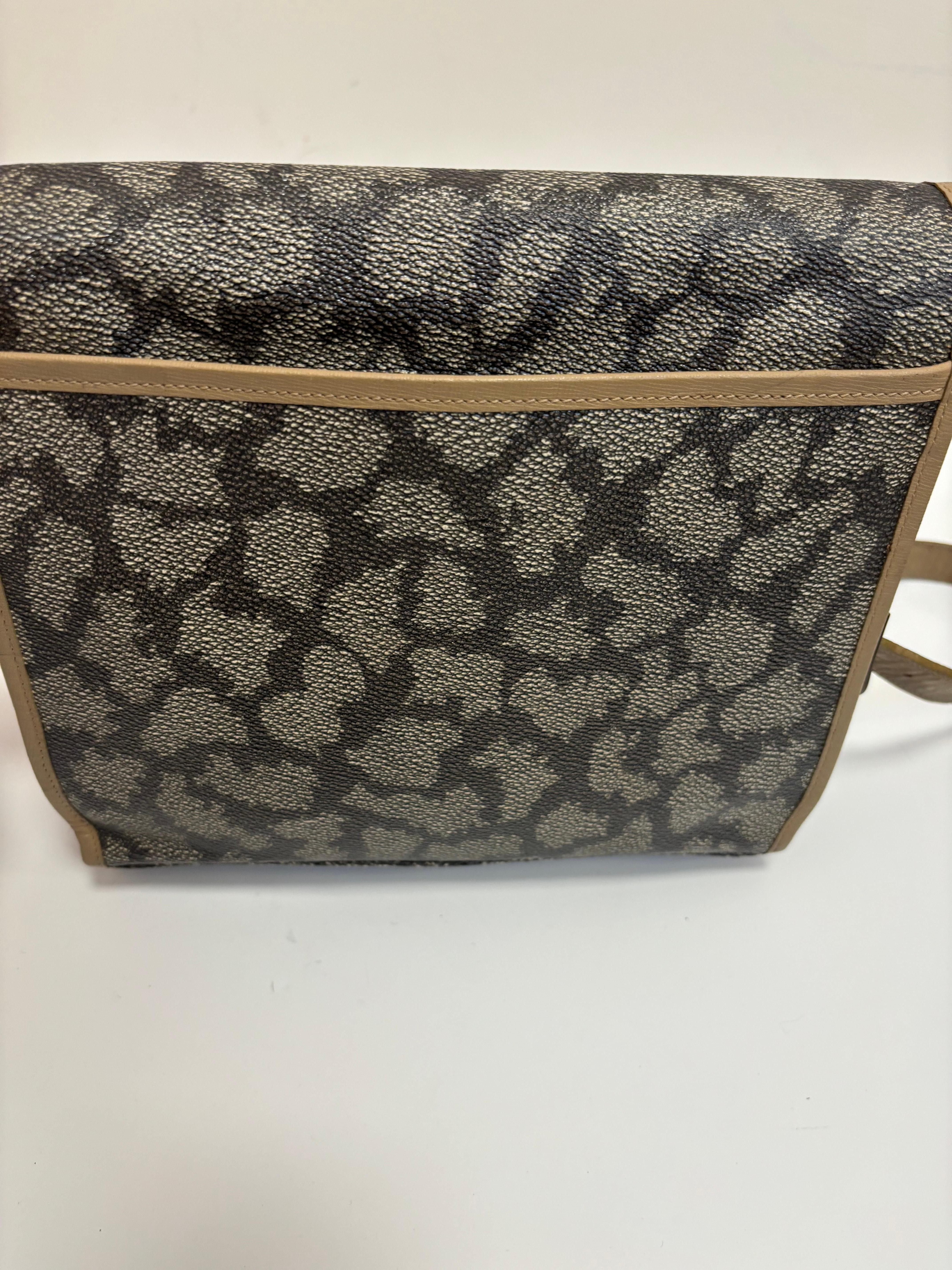 Women's or Men's 1980s Yves Saint Laurent Tan Spotted Pattern Crossbody Bag