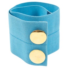 1980s Yves Saint Laurent Turquoise Large Elasticated Belt
