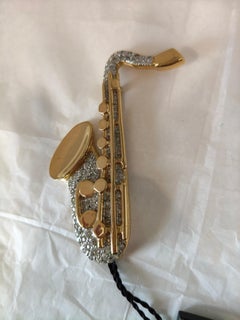 Yves Saint Laurent 1980s Vintage Brooch with Swarovski Stones, Italy