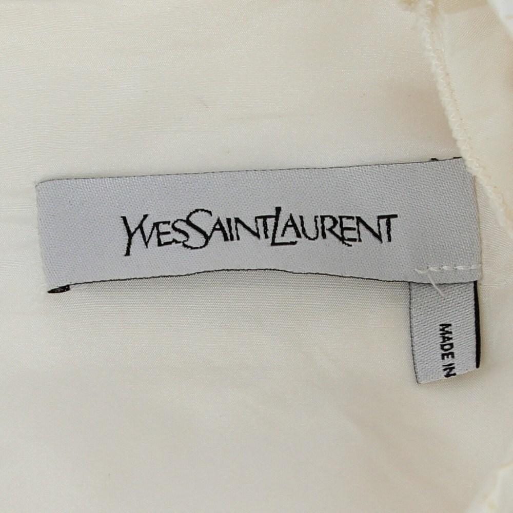 1980s Yves Saint Laurent white blend cotton knee-length dress 4