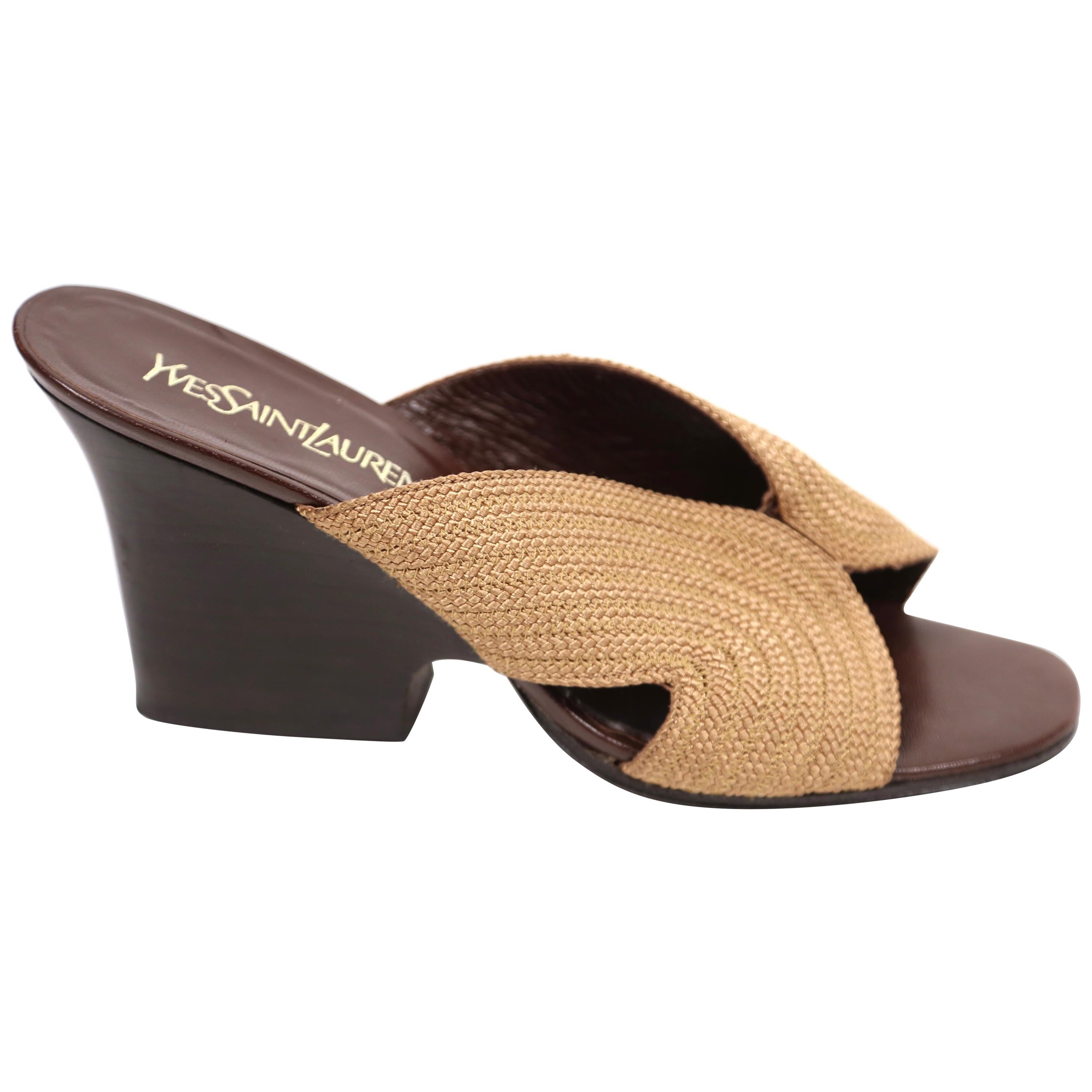 YVES SAINT LAURENT Size 6 Green Suede Tassels Saint GERMAN Pumps at