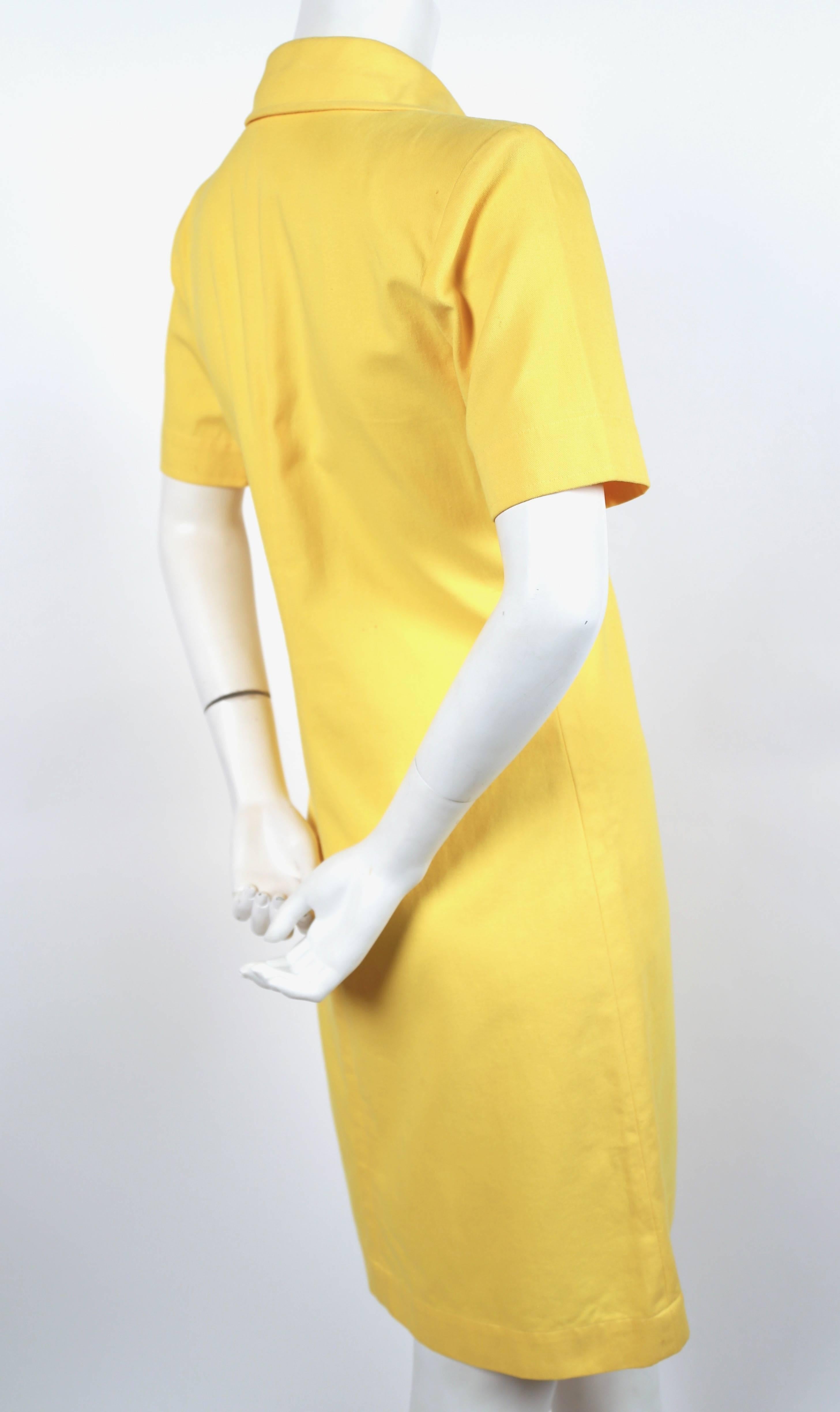 Yellow 1980's YVES SAINT LAURENT yellow safari dress