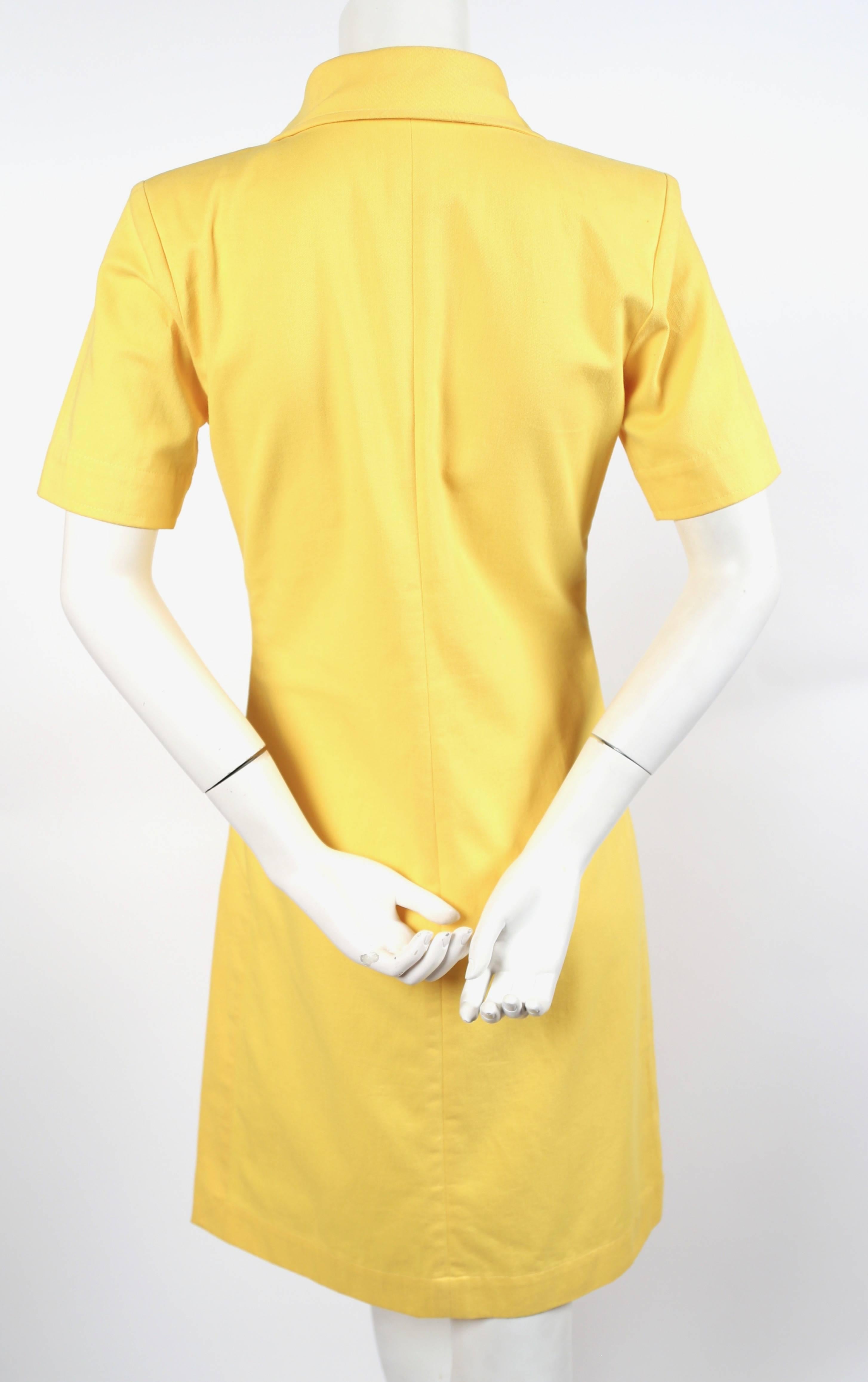 1980's YVES SAINT LAURENT yellow safari dress In Excellent Condition In San Fransisco, CA