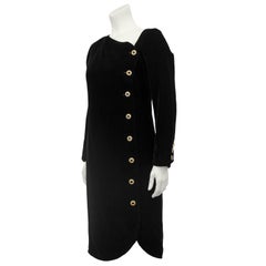 1980s Yves Saint Laurent/YSL Black Cocktail Dress