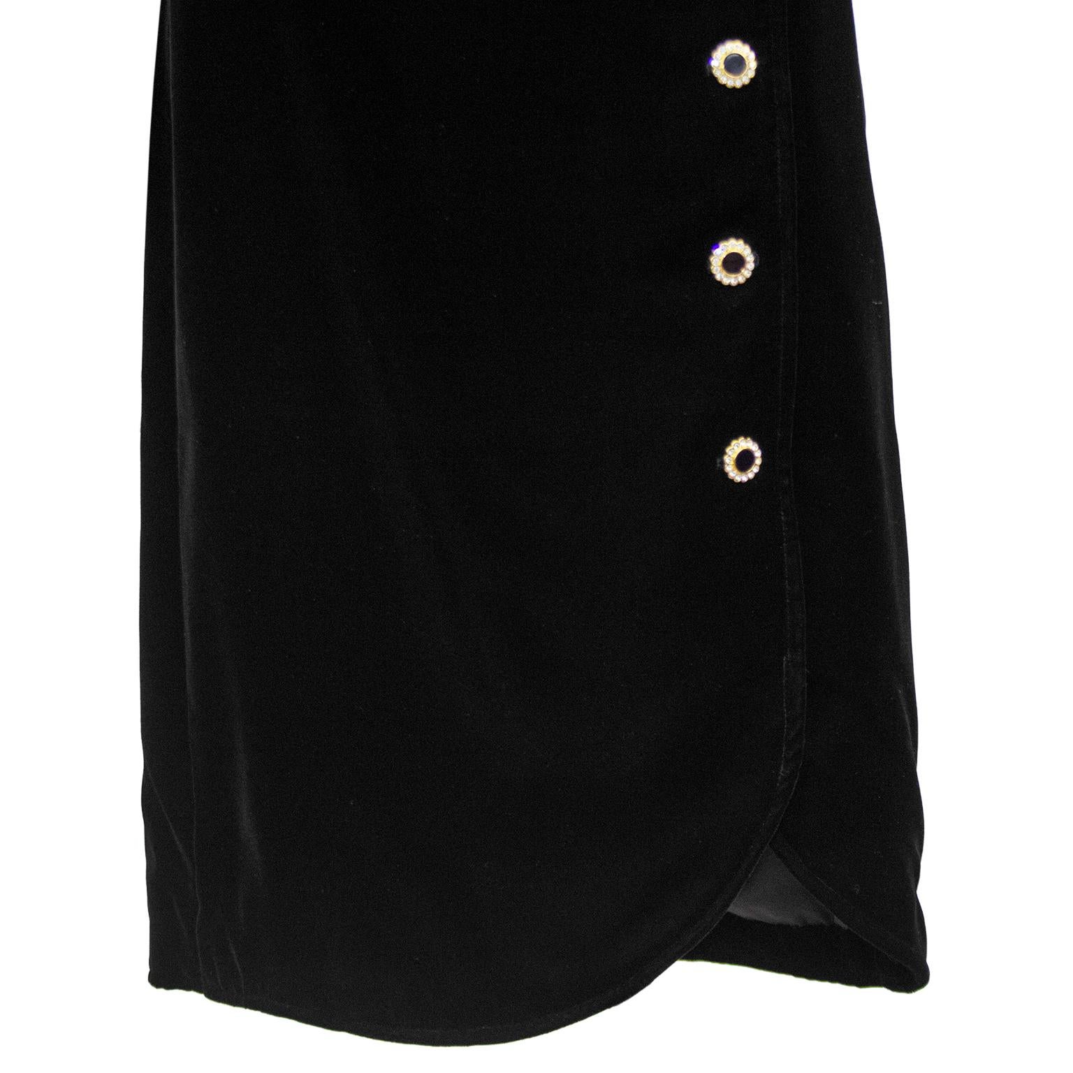 1980s Yves Saint Laurent/YSL Black Cocktail Dress For Sale 2
