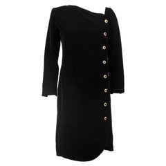 Robe de cocktail noire Yves Saint Laurent/YSL des années 1980