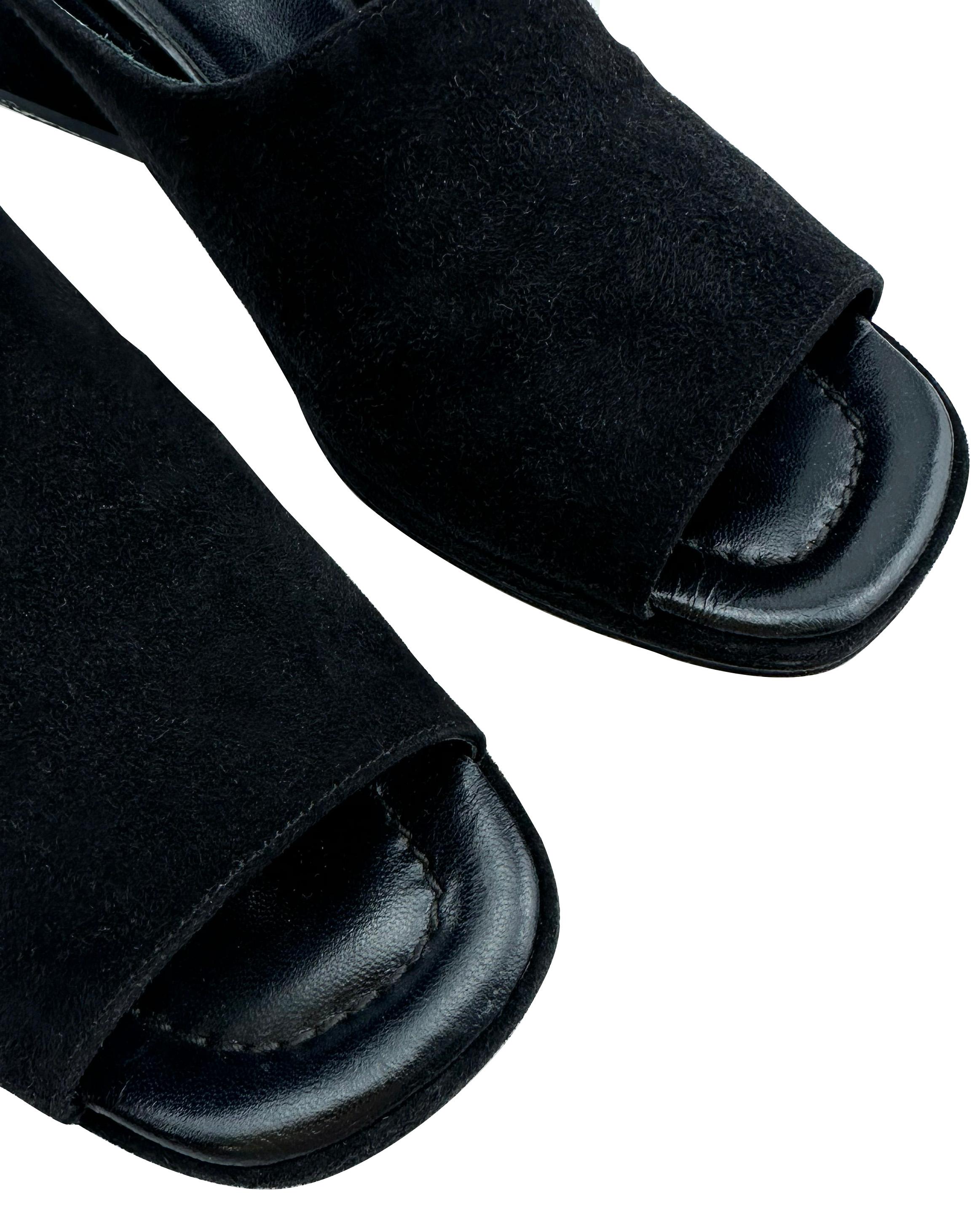 Women's 1980s Yves Saint Laurent/YSL Black Suede Mules For Sale