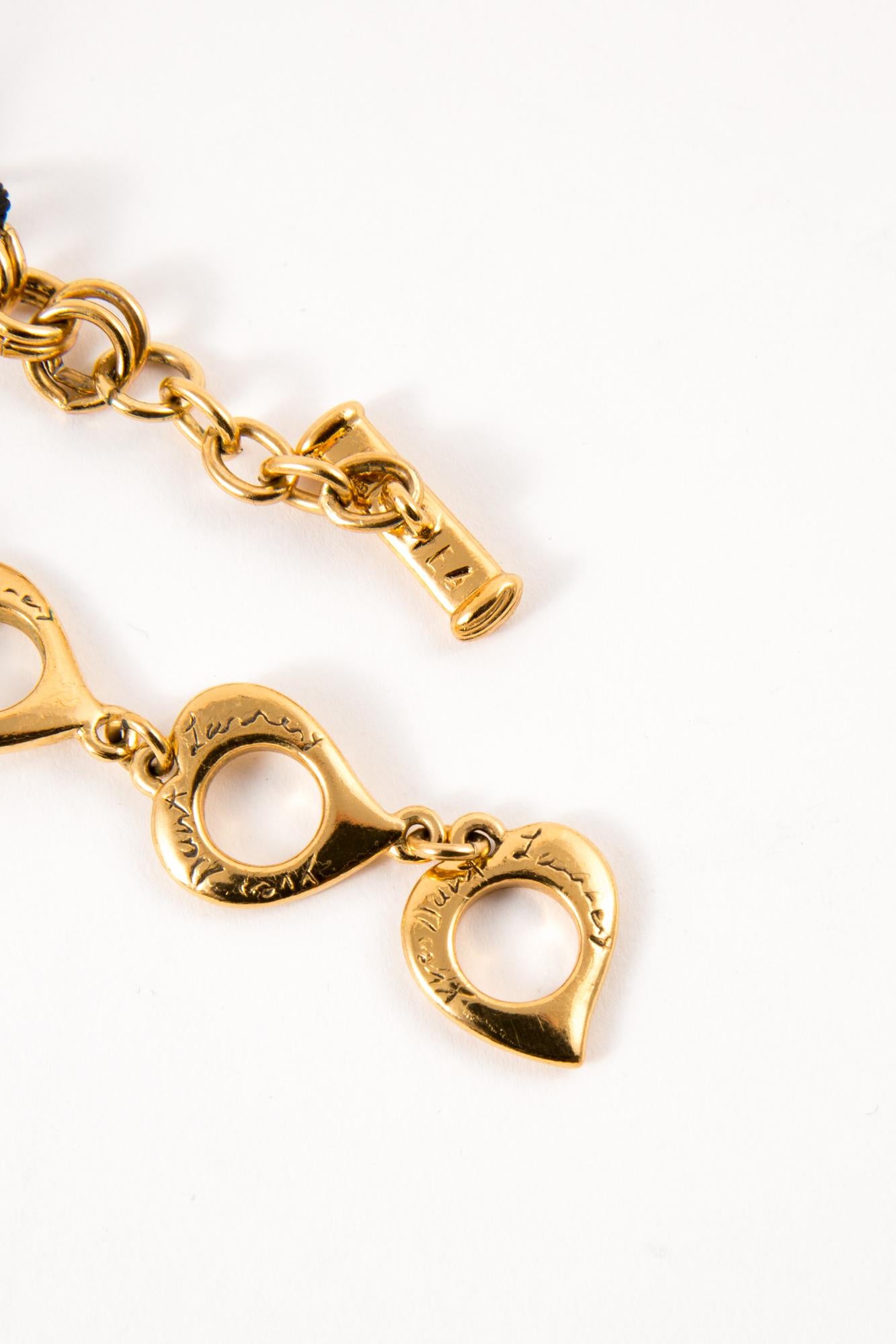 Women's  1980s Yves Saint Laurent  YSL Gold Tone Multicolor Stones Necklace   