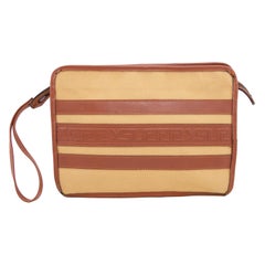 Bolso de piel y lona Yves Saint Laurent/YSL, años 80