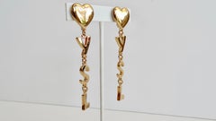 Yves Saint Laurent 1980s "YSL" Logo Dangle Earrings