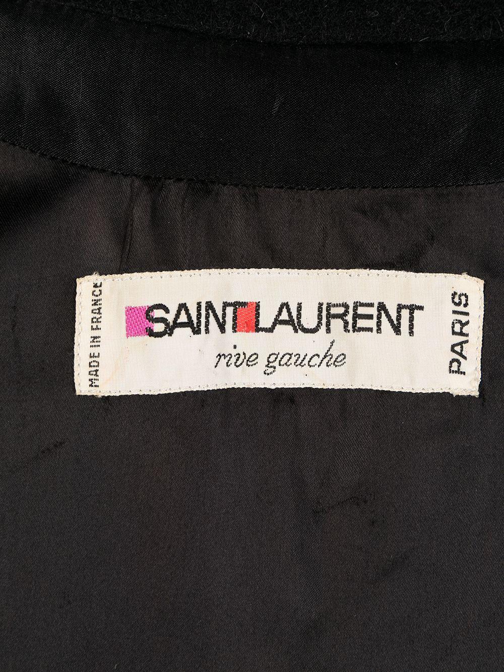 1980s Yves Saint Laurent YSL Long Black Wool Coat at 1stDibs