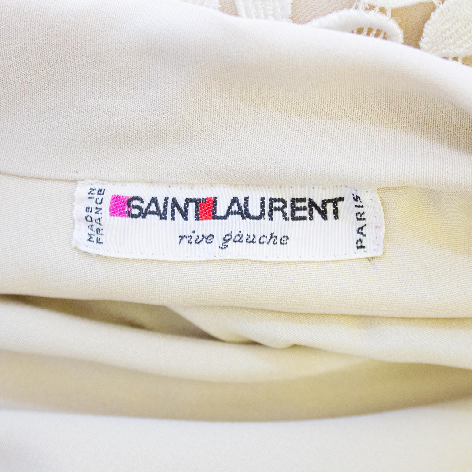 1980's Yves Saint Laurent/YSL Rive Gauche Cream and Beige Guipoire Lace Coat 3
