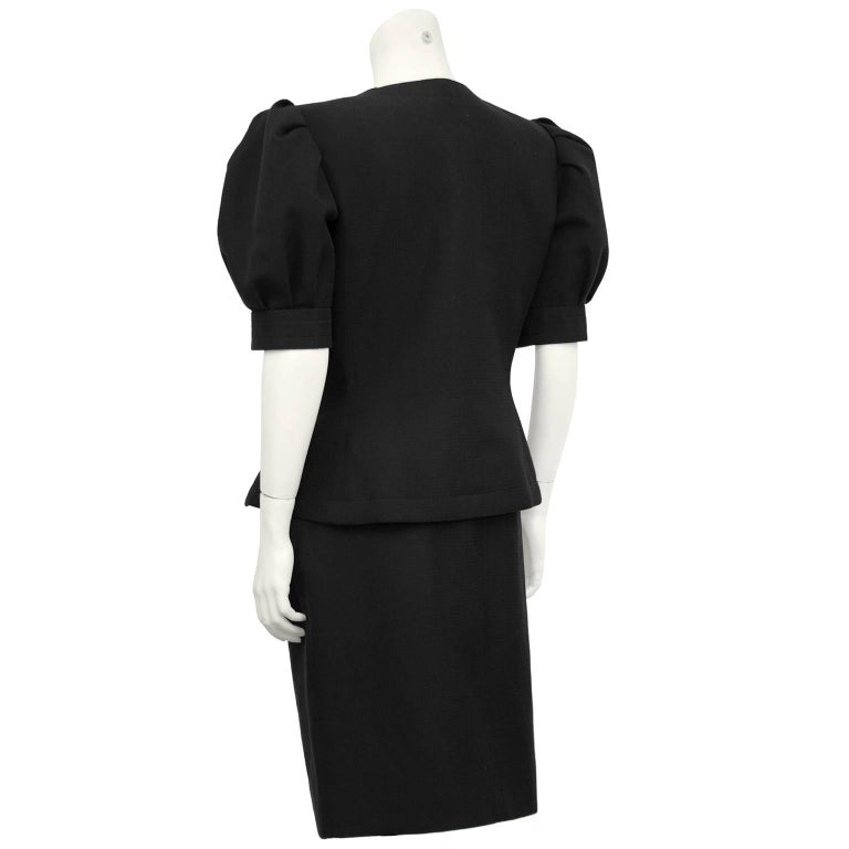 Yves Saint Laurent YSL Black Cotton Skirt Suit, 1980s at 1stDibs | ysl ...