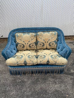 1980s Zanaboni Silk Velvet Leopard Tiger Sculptural Curved Sofa